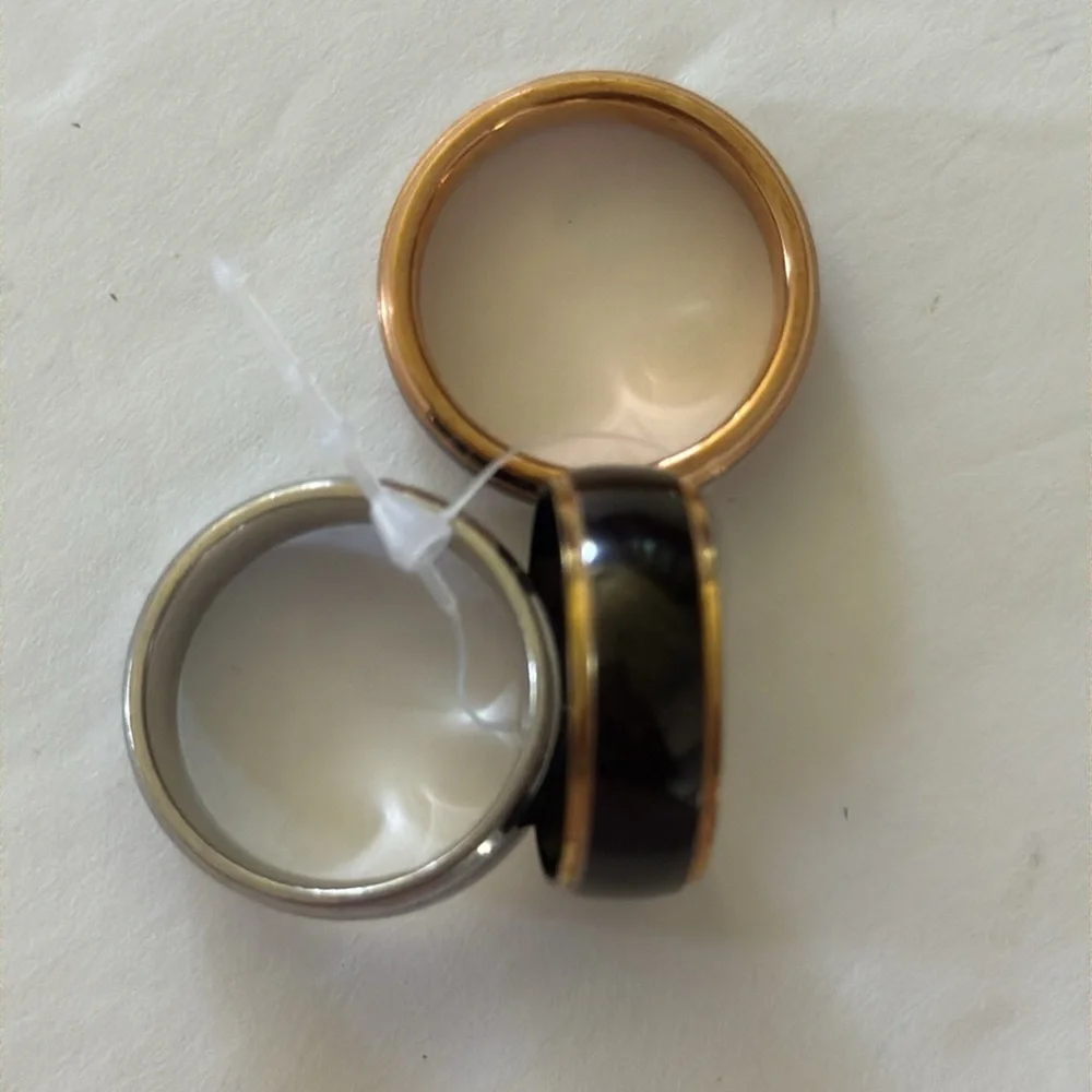 West Coast Jewelry Men’s 3 ring : 2 stainless steel & 1 tungsten carbide 11 New